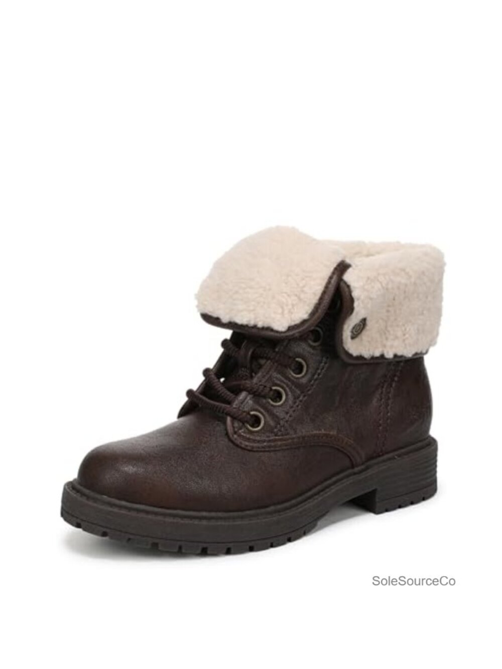 Faux Shearling Lined Lace-Up Ankle Booties Cozy Winter Combat Booties